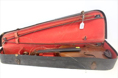 Lot 3570 - Violin by Geronimo Barnabetti, in case with two bows