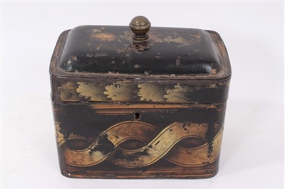 Lot 1161 - Regency toleware ta caddy