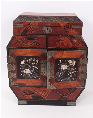 Lot 1246 - Japanese Meiji period parquetry and lacquer table cabinet