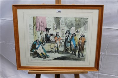 Lot 1484 - Four limited edition prints after Gilray - Bandelures, Temperance enjoying a Frugal Meal and A Voluptuary under the horrors of Digestion, and one other each from an edition of 2500, in glazed frame...