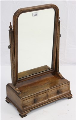 Lot 1678 - Queen Anne style walnut swing toilet mirror