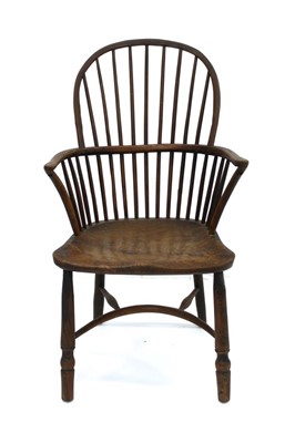 Lot 1719 - 19th century yew and elm stick back chair