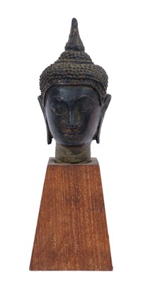 Lot 1153 - Thai bronze head of Buddha, probably 16th century