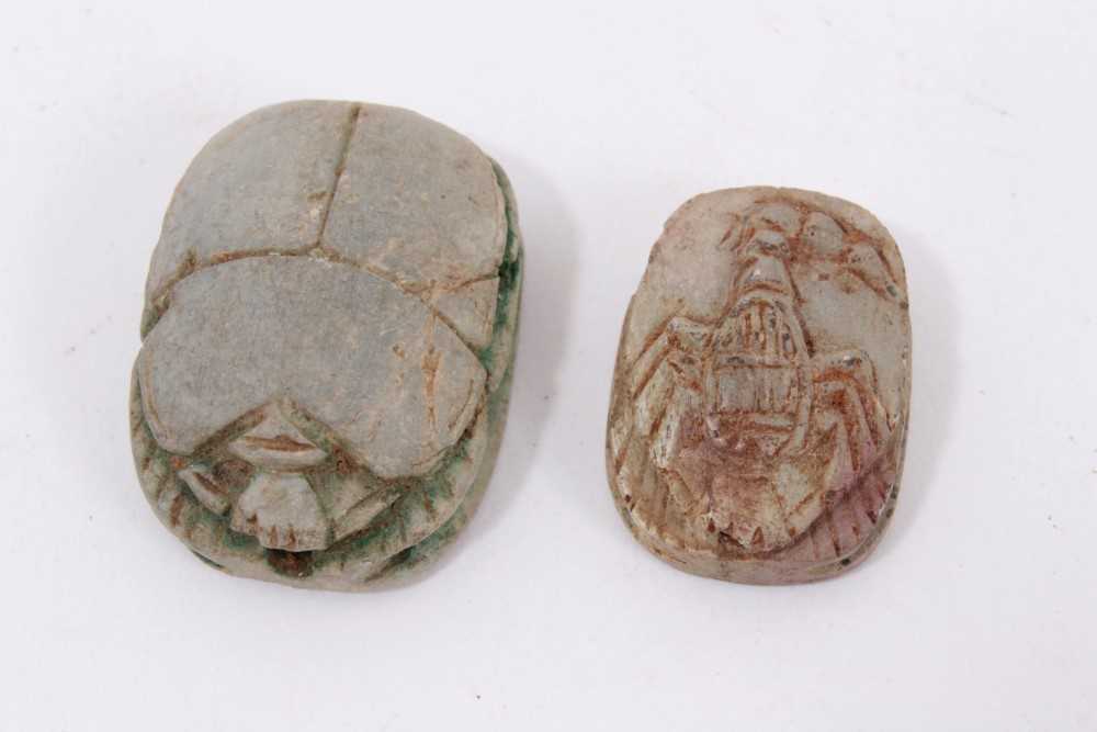 Lot 1116 - Two Ancient Egyptian scarabs