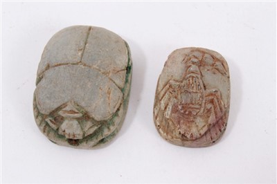 Lot 1116 - Two Ancient Egyptian scarabs