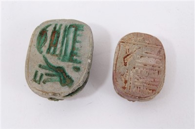 Lot 1116 - Two Ancient Egyptian scarabs