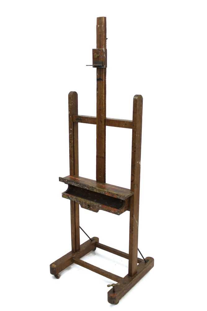 Lot 1676 - Good quality late 19th / early 20th century artists easel, with winding mechanism