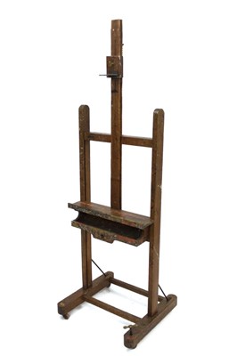 Lot 1676 - Good quality late 19th / early 20th century artists easel, with winding mechanism