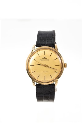 Lot 802 - 1960s Gentlemen’s Jaeger-LeCoultre gold wristwatch on leather strap