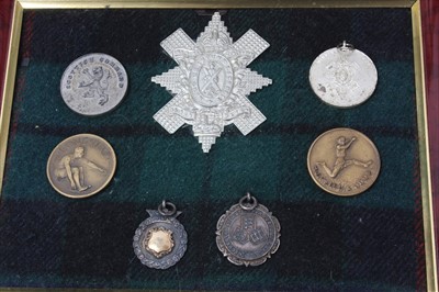 Lot 536 - Group of replica medals mounted in glazed frame, together with badges (3 frames)