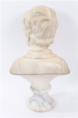 Lot 1269 - Antique plaster bust of a young boy