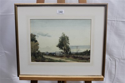 Lot 1360 - David Murray Smith (1865-1952), watercolour - woodmans huts, Ross-shire, signed, titled verso, in glazed gilt frame