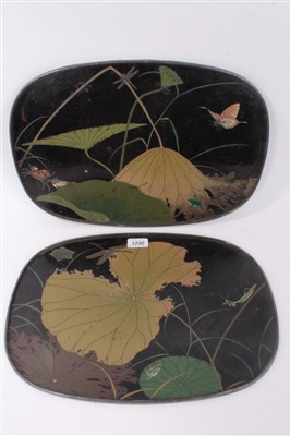 Lot 1230 - Pair of early 20th century Japanese cloisonné enamel plaques