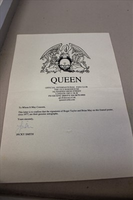 Lot 373 - Brian May and Roger Taylor signed Queen poster