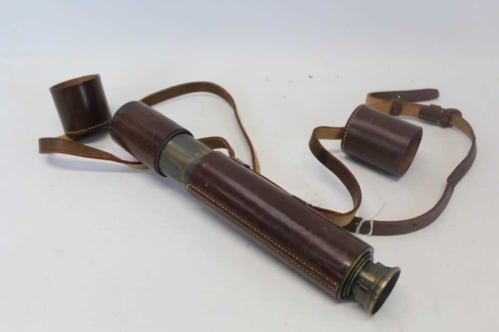 Lot 3540 - Dollond, London brass extending telescope in leather case