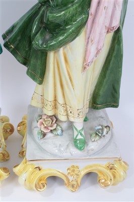 Lot 19 - Pair of Continental period costume figurines with decorative bases