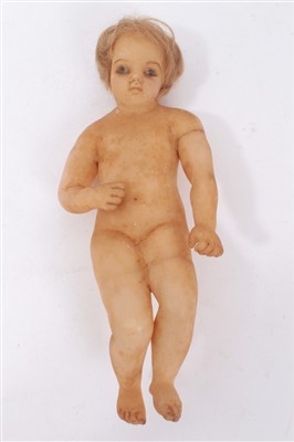 Lot 1166 - Mid 19th century wax crèche doll