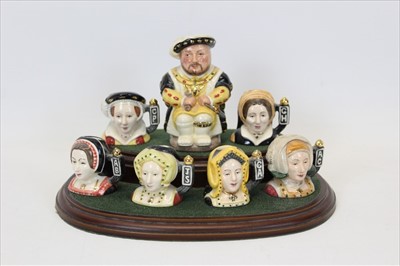 Lot 2040 - Royal Doulton Miniature Character jugs - Henry VIII and his wives