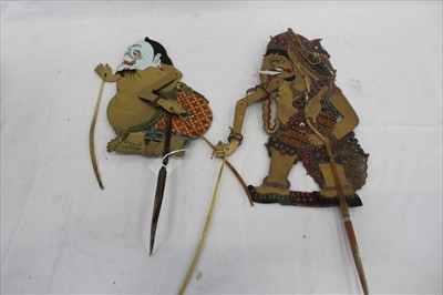 Lot 215 - Pair antique Balinesel puppets