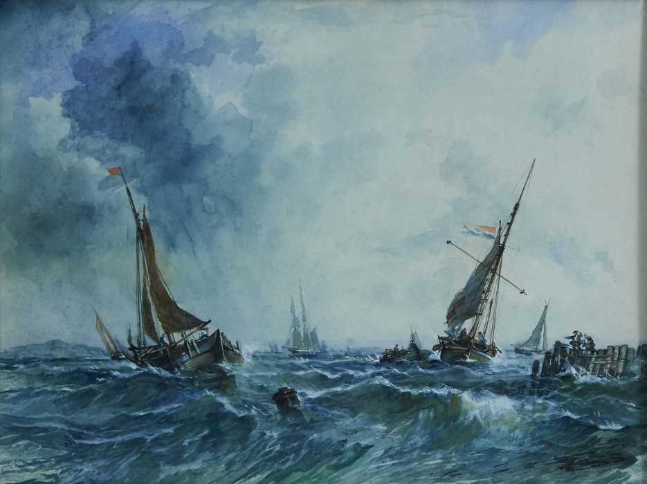 Lot 1221 - John Callow 1822-1878 Seascape with