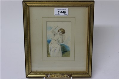 Lot 1440 - William Edward Frost 1810-1877 watercolour sketch of young woman