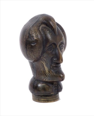 Lot 632 - Unusual 19th century novelty carved horn desk seal in the form of Abraham Lincoln