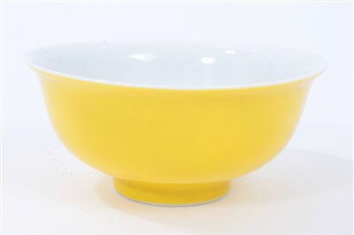 Lot 321 - Chinese monochrome yellow glazed porcelain tea bowl