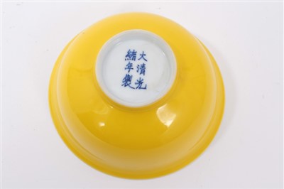 Lot 321 - Chinese monochrome yellow glazed porcelain tea bowl