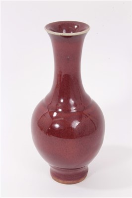 Lot 312 - Chinese flambé glazed bottle vase, with flared rim