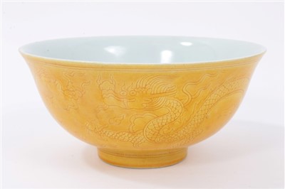 Lot 311 - Chinese yellow-glazed monochrome porcelain bowl