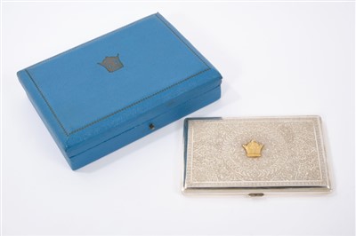 Lot 9 - His Imperial Majesty The Shah of Iran - fine presentation silver cigarette case