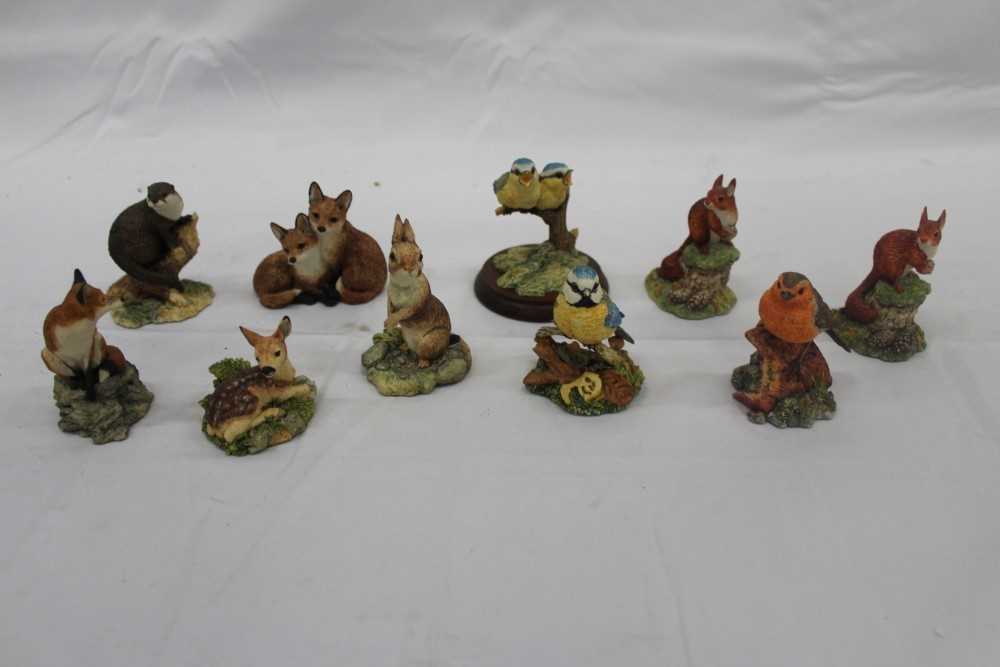 Lot 2054 - Group of Ten Border Fine Arts sculptures to include Rabbits, Foxes, and birds (all boxed)