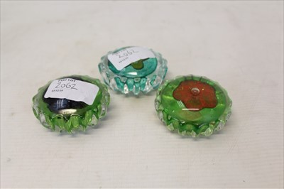 Lot 2062 - Three Caithness Art glass paperweights by Colin Terris (3)