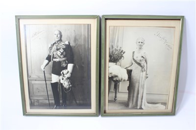 Lot 24 - Major-General The Honourable Earl of Athlone and H.R.H. Princess Alice Countess of Athlone - pair 1940s signed presentation black and white portrait photographs