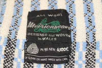 Lot 1670 - Vintage Welsh woven tapestry 100% wool blanket /throw Meirion weave label. Made in Wales.