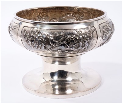 Lot 454 - Chinese silver plated pedestal bowl.