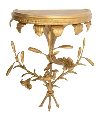 Lot 1759 - A pair of George III giltwood and gesso wall brackets