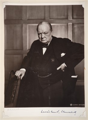 Lot 27 - The Right Honourable Sir Winston Churchill a fine wartime signed presentation portrait photograph