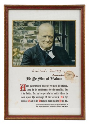 Lot 28 - The Right Honourable Sir Winston Churchill-fine signed wartime printed portrait photograph