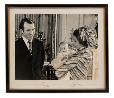 Lot 40 - H.R.H. Princess Anne The Princess Royal and Captain Mark Phillips signed 1977 portrait photograph