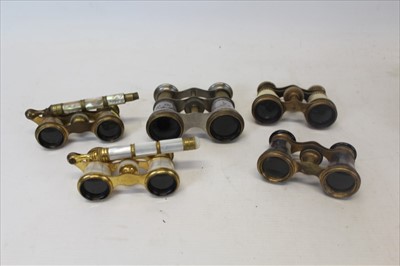 Lot 3567 - Five pairs of assorted opera glasses