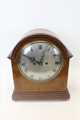 Lot 3568 - Late Victorian mahogany cased bracket clock with silvered dial