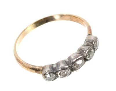 Lot 704 - Antique five stone old cut diamond ring