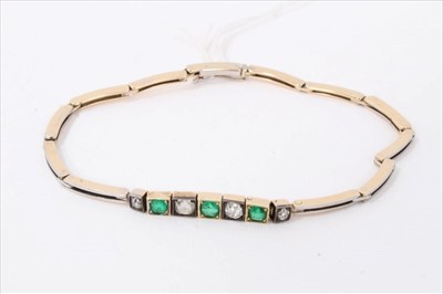 Lot 239 - Antique emerald and diamond bracelet
