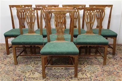 Lot 1731 - Rare set of eight Georgian style yew wood dining chairs