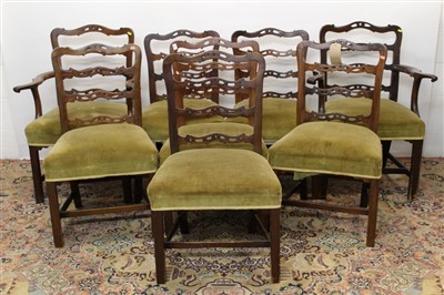 Lot 1732 - Set of eight 19th century mahogany dining chairs