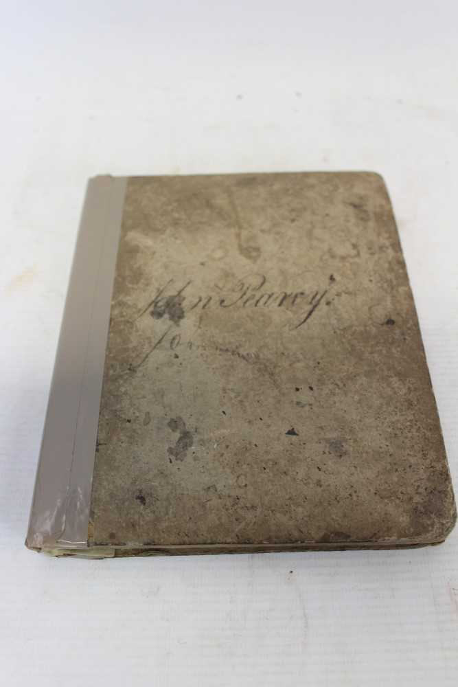 Lot 2604 - Journal- early 19th century, weights and measures, signed in ink on the cover John Pearcy