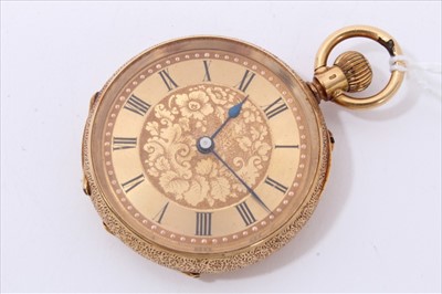 Lot 3266 - Gold (18k) fob watch