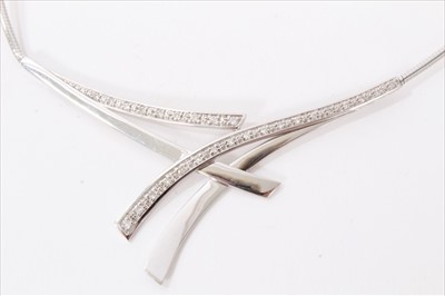 Lot 3264 - White gold 18ct diamond set necklace