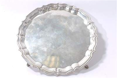 Lot 474 - George V silver card tray